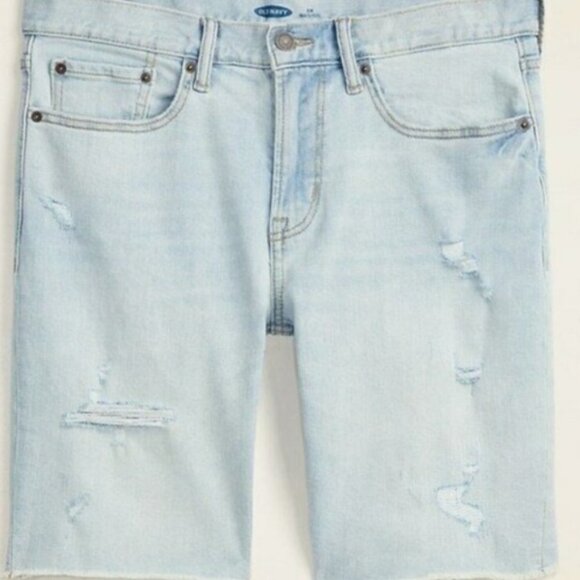 Old Navy Men's Slim-fit Ripped Jean Shorts - Picture 1 of 8